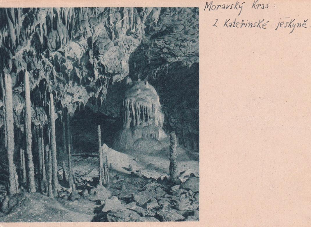 Kateřinská jeskyně - dobová pohlednice